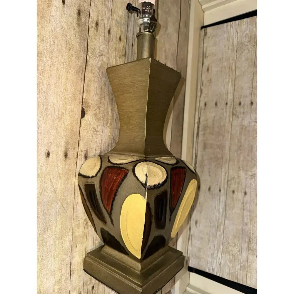 Decorative Lamp Gold With Neutral Color Accents 21” Tall With No Lamp Shade